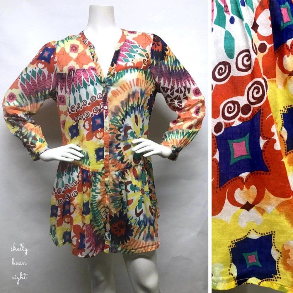 IVY JANE Tie Dye Art 2 Wear Tunic Mini Dress L